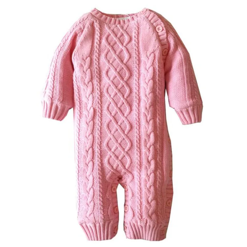 New O-Neck Warm Jumpsuit Red Overalls Tee Solid Thick Cotton Winter&Autumn Baby Rompers Newborn Boys Girls Clothes