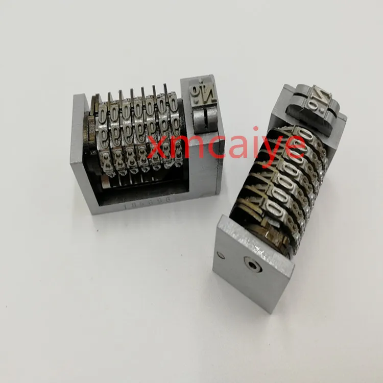 

7 pieces 7 Digit 4X8 Roman Backward Letterpress Rotary Numbering Machine