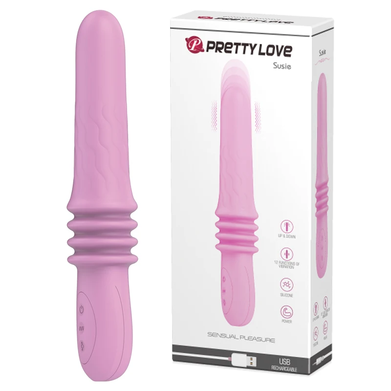 Pretty love 12 function vibrator 4 speed up down thrusting silicone dildo g spot rechargeable clitoris massager female sex toy | Красота и
