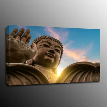 

Golden Modern Stone Buddha Statue Picture for Dining Room Wall Decor Canvas Print Painting Wall Art Vintage Home Decor Drop ship