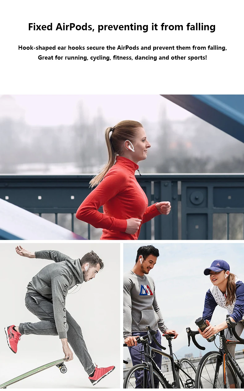 Protective Earhooks Holder Secure Fit Hooks for Airpods Apple Wireless Earphones Accessories Silicone Sports Anti-lost Ear Hook 1 Pair4