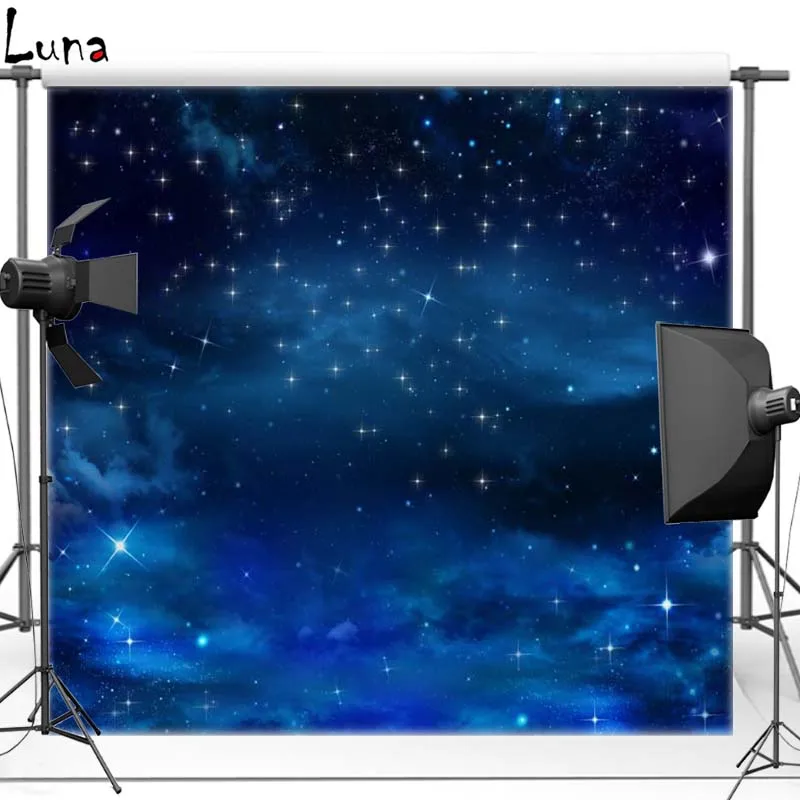 Space Moon Vinyl Photography Background For Newborn Wood Floor New Fabric Flanne