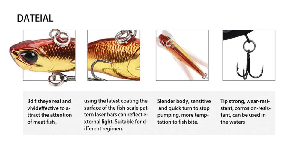 Trulinoya DW28 Горячая Мини VIB рыболовная приманка 3,8 г 40 мм Жесткая приманка рекламные рыболовные приманки с черными стальными крючками