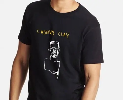 

Basquiat Cassius Clay Muhammad Ali Illustration High Quality T Shirt for Men Tee 2019 Short-Sleeve Funny Short Sleeve T-Shirt