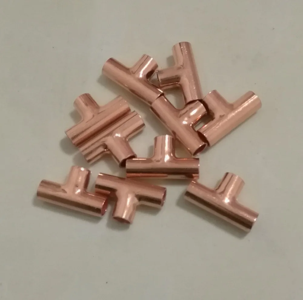 

Inner diameter: about 6.35mm, Copper Tee Refrigeration Air condition Welding Pipe Fittings