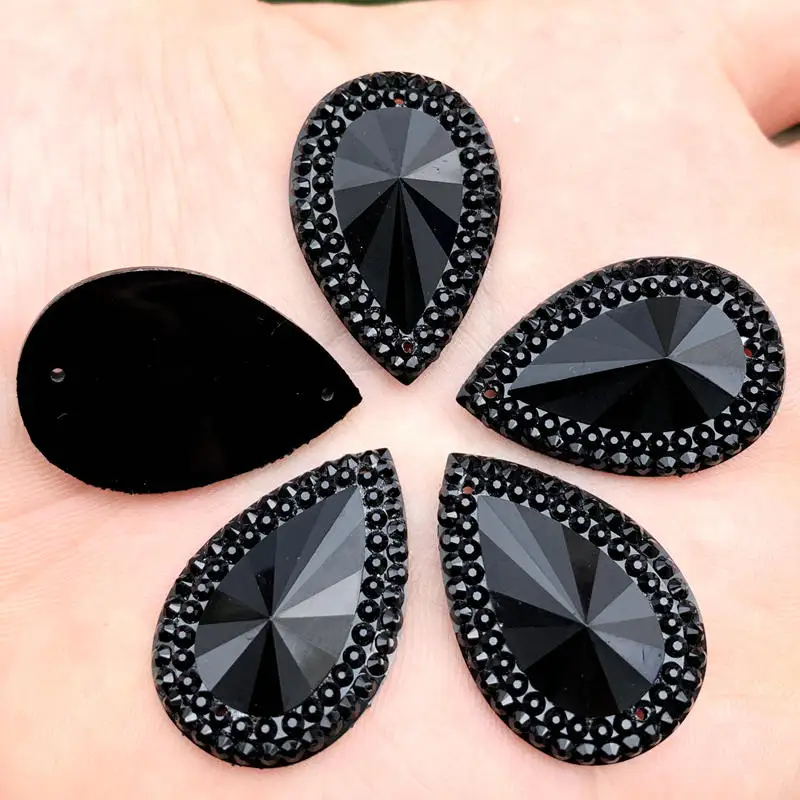 

Wholesale 60pcs Strass Black Drop Resin Gems Flat Back For Crystal Crafts Scrapbooking DIY Beaded Creations