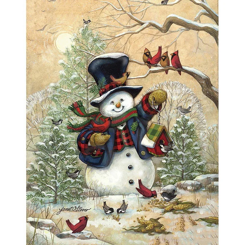 Full Square/Round Drill 5D DIY Diamond Painting Embroidery Cross Stitch Mosaic Home Decor &quotChristmas snowman&quot | Дом и сад