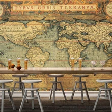 Античная Карта мира ретро 3d обои, гостиная ТВ стены спальни обои для стен Ресторан барная Фреска papel де parede