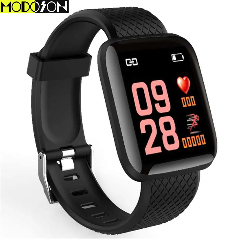

MODOSON Bluetooth Smart Bracelet 116 Plus Blood Pressure Band Fitness Tracker Smartband Heart Rate Monitor Watch For ios Android