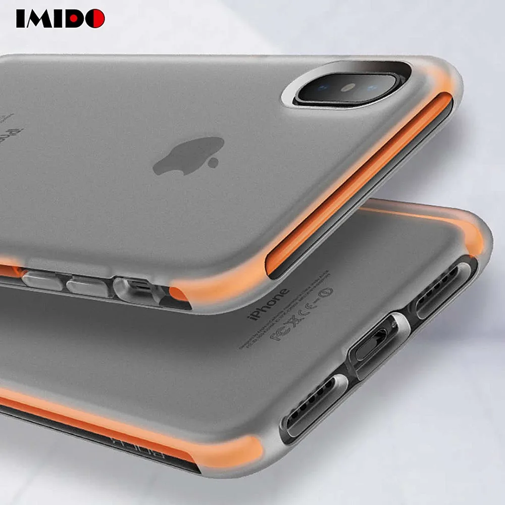 IMIDO Прозрачный чехол для телефона iPhone XS MAX военный класс анти-осенний прозрачный мягкий ТПУ задняя крышка для iPhone X XR XS MAX Coque
