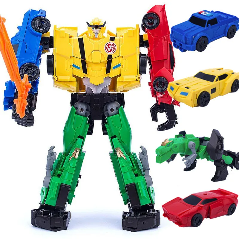 

NEW 4 in 1 Anime Transformation Devastator Toy Kids KO G1 Robot Action Figure Aircraft tank Dinosaur Car Model boy Toys gift