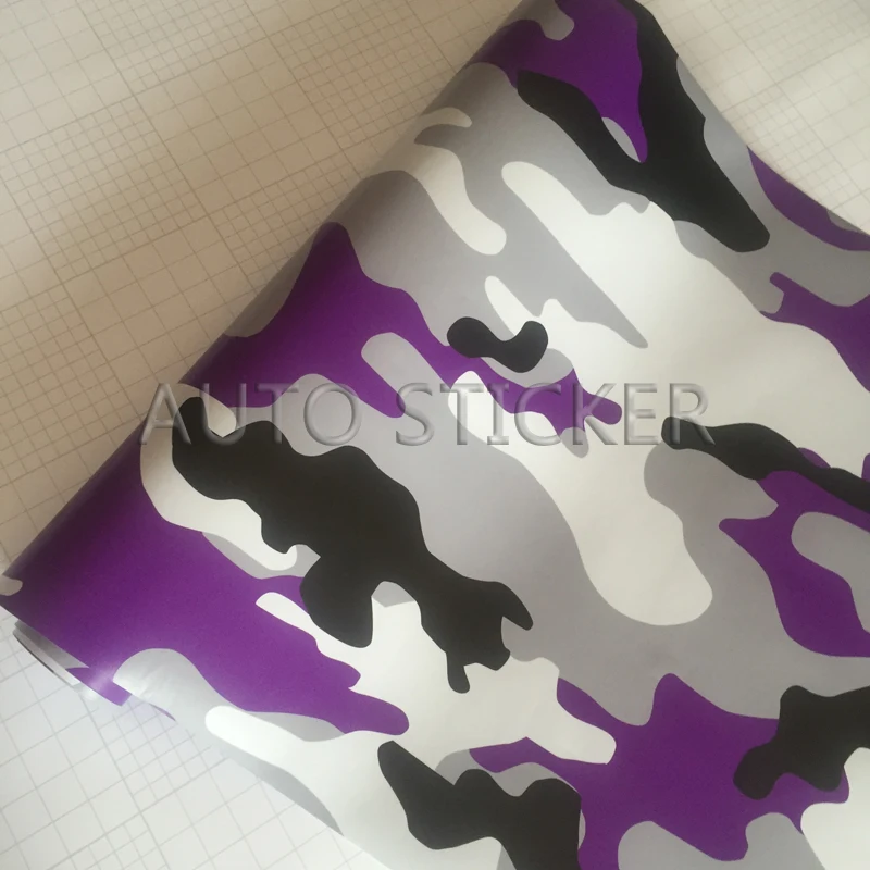 purple White snow camo vinyl wrap 6