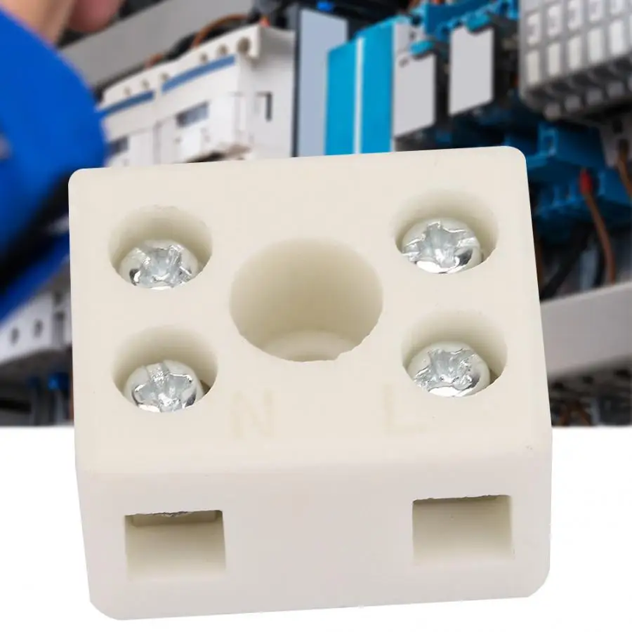 

5Pcs Wire Connector 2 Position 5 Hole Ceramic Wiring Terminal Block Wire Connector High Quality