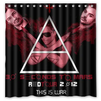 

Hot New 180x180cm 30 Seconds To Mars Waterproof Fabric Bathroom Shower Curtain Bath Curtains With 12pcs Hooks Rings