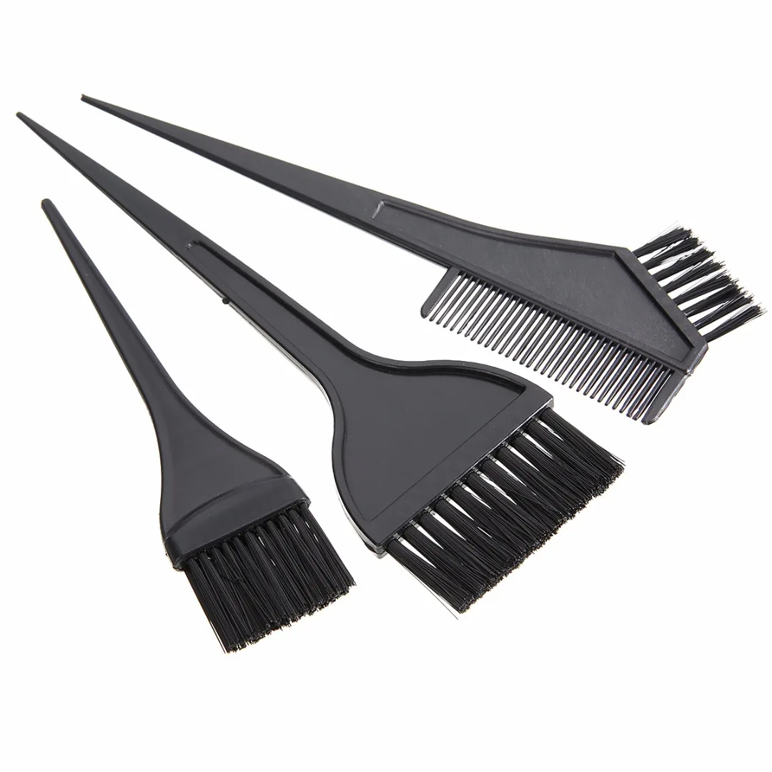 1set Professional Hair Color Dye Brushes Set Black High Quality Bleach Bowl Brush Set For Salon Kit Tint Tool