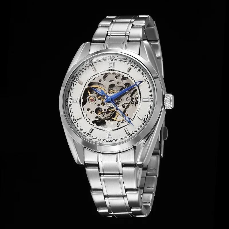 GOER brand fashion men s mechanical watches Sports waterproof Luminous Stainless Steel Skeleton Automatic Wrist watch