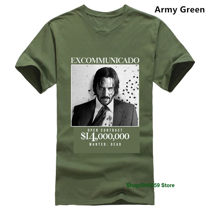 Джон уик рубашка-Баба Яга Футболка-exsociado открытый контракт 14 миллионов долларов футболка для мужчин горячая Распродажа супер мода - Цвет: Армейский зеленый
