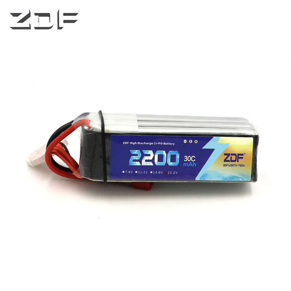 

ZDF lipo battery 22.2V 2200mAh 30C Max 60C RC LiPo battery For RC Helicopter Airplane Quadrotor Drone Car RC Li-ion batter