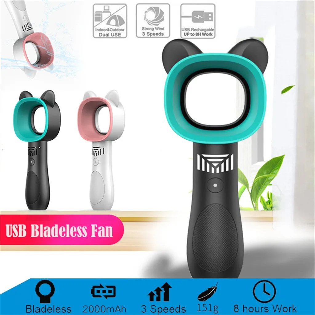 

USB Fan Gadget NEW Mini Portable USB Rechargeable Bladeless Hand Held Fan for Desktop Laptop Ventilador USB Ventilateur Gadgets