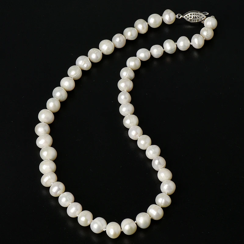 

The surface of beads is smooth and Transparent with Long and thin 8-9 mm Brightly colored Handmade Pearl Necklace