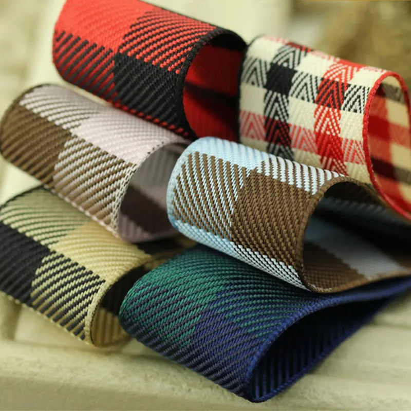 7 colours 5meter/lot 1.5"(38mm) DIY ribbon elastic rope strap Striped ribbon cotton Computer embroidery kant lint ribbon  T-020