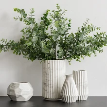 Nordic мрамор полосатый керамическая ваза сушеные Цветочная композиция маленькие вазы неправильные геометрические художественных ремесел дома, свадебное украшение