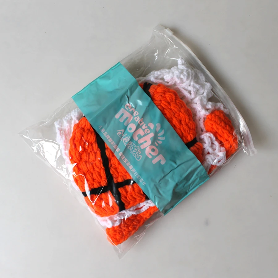 Newborn Photography Props Cute Basketball Shape Photography Clothing Wool Crochet Baby Hat Set Shoot Baby Photo Prop Accessories