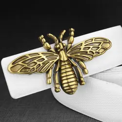 Высокое качество Бабочка Пряжка ремни для мужчин дизайнерские белые модные пояса из натуральной кожи ceinture homme Элитный бренд