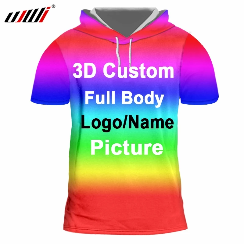 UJWI 3d мужская футболка с капюшоном индивидуальный командный костюм логотипом