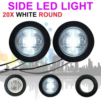 

Tkeapl THTMH 20X 1-1/4 inch 12V Round Truck Marker fit for Boat Tailer Lorry Light White 6 LED Bullet Grommet