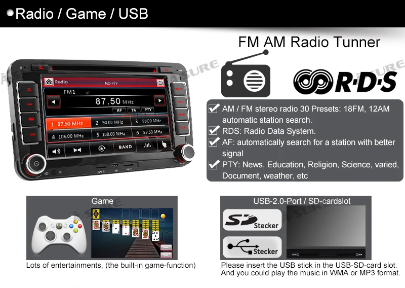 A-Sure " 2 Din DVD Автомобильный gps радио плеер Navi gps навигация для VW PASSAT B6 Skoda Seat Golf MK5 MK6 Tiguan Sharan Touran Polo