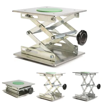 

Doersupp 8 Inch Stainless Steel Laboratory Lift Manual Control Adjustable Mini Hand Elevator 200x200x280mm Laboratory Equipment