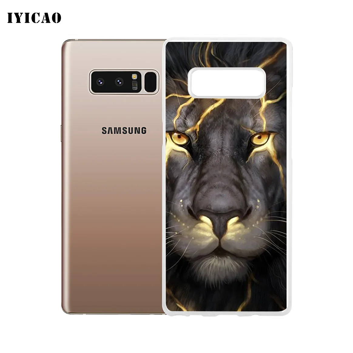 Мягкий силиконовый чехол для телефона IYICAO Cool Animal Wolf lion tiger Samsung A5 A6 Plus A7 A8 A9 J3 J5 J7 Note 8
