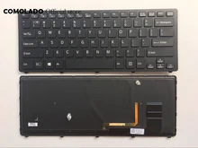 US English keyboard For Sony Vaio SVF14N SVF14N1J2R SVF14N1L2R SVF14N1N2E Black frame with Backlit keyboard US Layout new for sony vaio svf152a29l svf152c29l svf152c29m laptop palmrest it italian keyboard black backlit