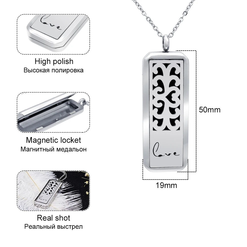 Медальон из нержавеющей стали эфирное масло диффузор медальон Ароматерапия Ожерелье с кулоном-диффузором для женщин