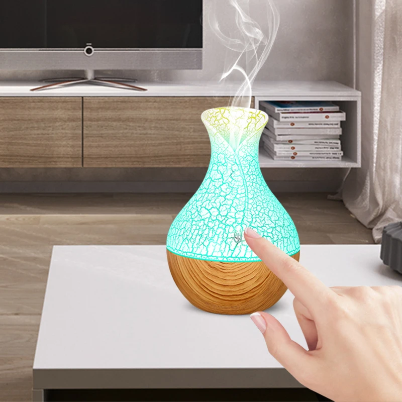 

Electric Air Humidifier Ultrasonic 130ml Essential Oil Diffuser Aroma Diffuser Wood Grain 7 Color LED Night Light