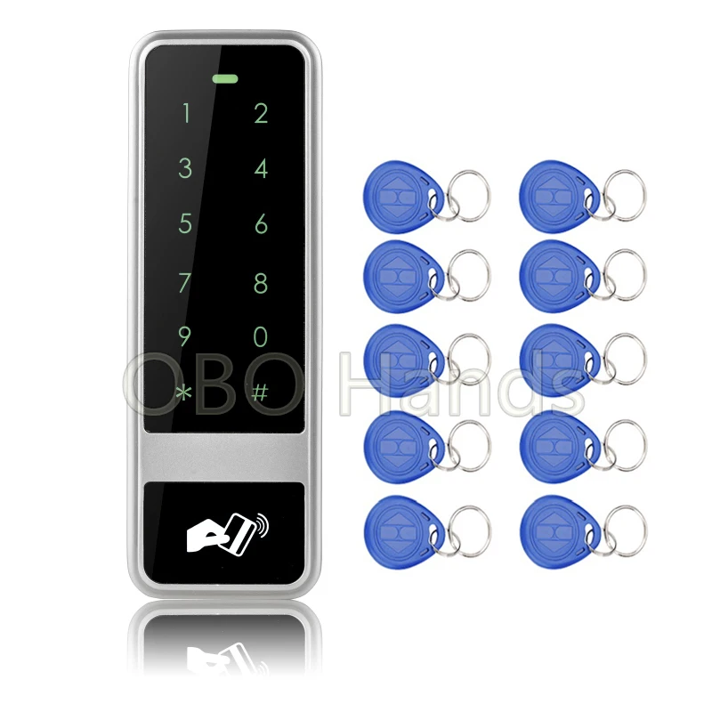 

125KHz RFID Touch Metal door Control lock keypad Electronic Door Lock Access Control System Waterproof C50+10 Keyfobs