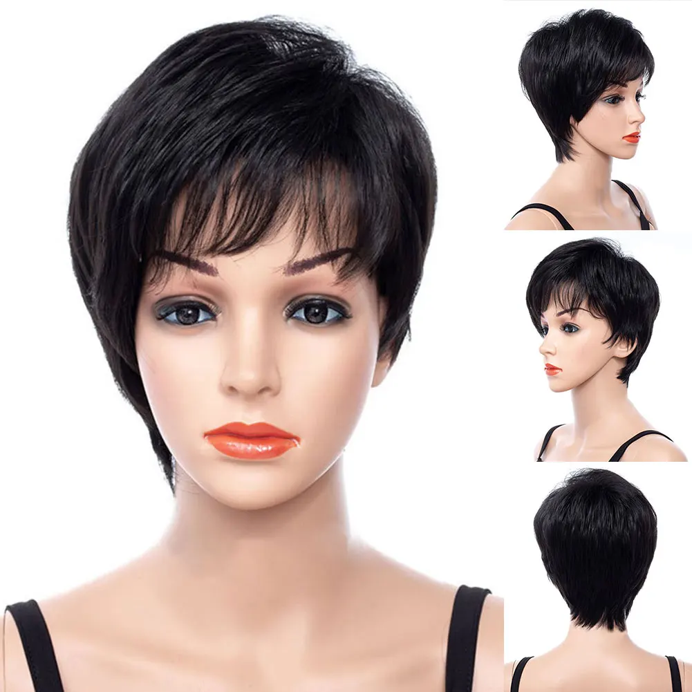 Black Fashion Daily Women Wig Short Hair Natural Wavy Cosplay