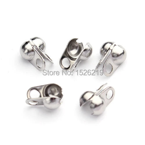 200pcs 4x2.8mm Sliver Metal Cord End Caps Clasps Crimp DIY Jewelry Makings