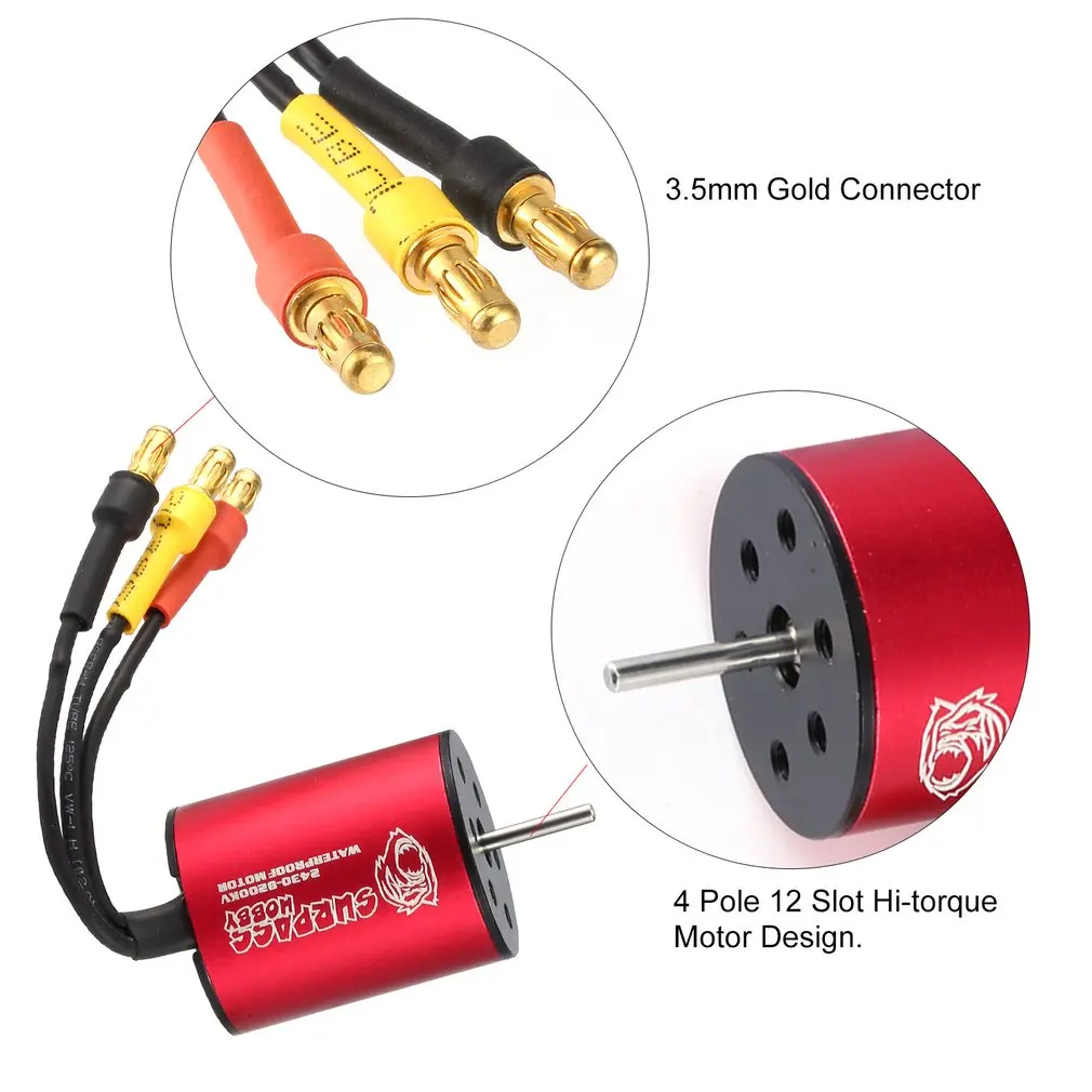 SURPASSHOBBY KK 2430 8200/6300KV Brushless Motor 2S for 1:16,1:18 GTR/Lexus RC Drift Racing Car Waterproof Sensorless Truck Part