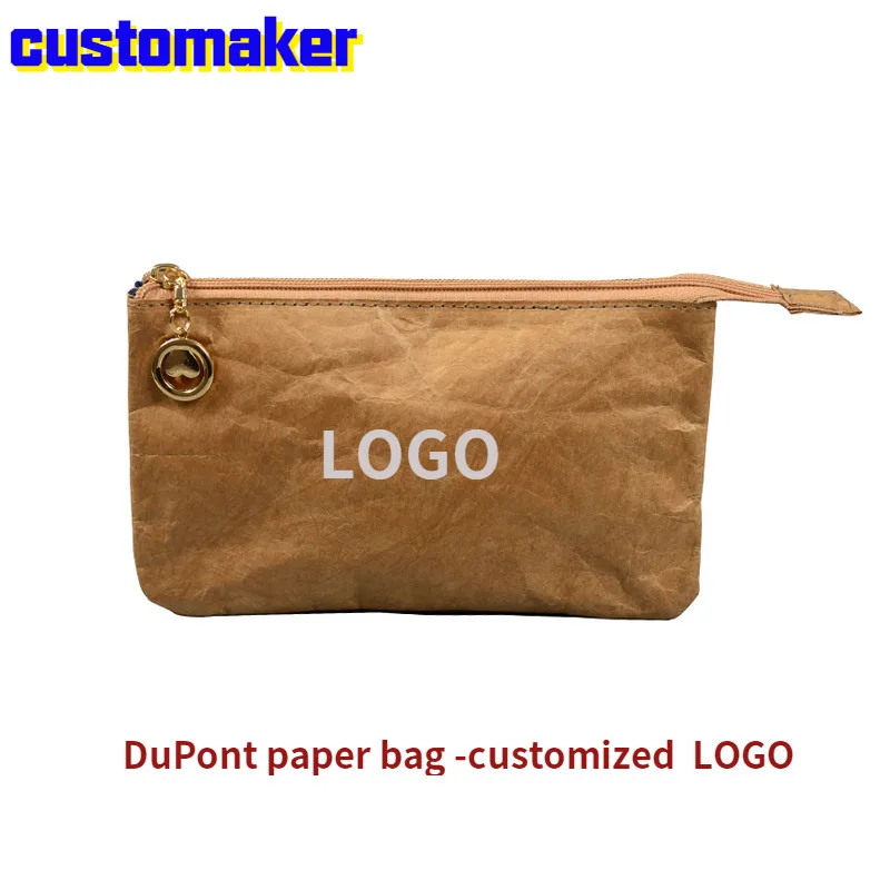 

30 pcs Du pont paper multi-functional electronic product storage bag large capacity portable travel bag makeup bag custom logo