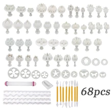 68 шт. комплект для украшения торта двухсторонний инструмент для выпечки скульптуры резак для помадки формочка штампы Нескользящая Скалка Для кондитерского торта