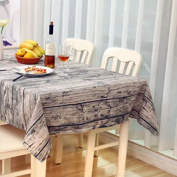

Wood Grain Table Cloths Clothes Cover Table Cotton Linen Table Cloth Rectangular Tablecloth Tablecloths Table-cloth