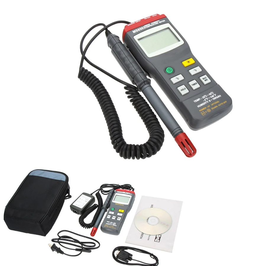 

Ms6503 3 1/2 Digital Thermo Hygrometer Thermometers Temperature Humidity Meter Tester W Timer & Rs232 Interface