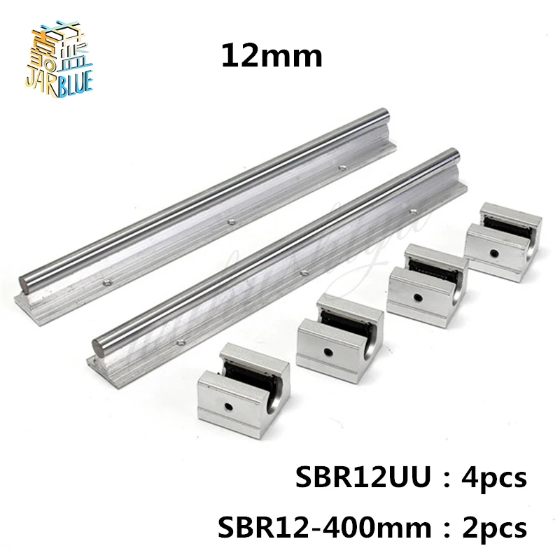 

Free Shipping 12mm linear rail SBR12 L 400mm support rails 2 pcs with 4pcs SBR12UU blocks for 12mm linear shaft support rails