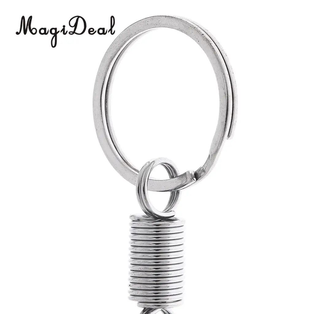 MagiDeal 10 Pcs Stainless Steel Spring Gourd Buckle Carabiner Keychain Waist Belt Clip Anti-lost Buckle Retractable Keyring