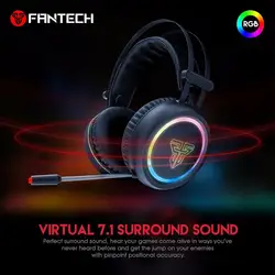 Гарнитура игровые наушники Virtual 7,1 Surround Effect стерео RGB светодио дный LED Игровые наушники USB с микрофоном ПК компьютер FANTECH