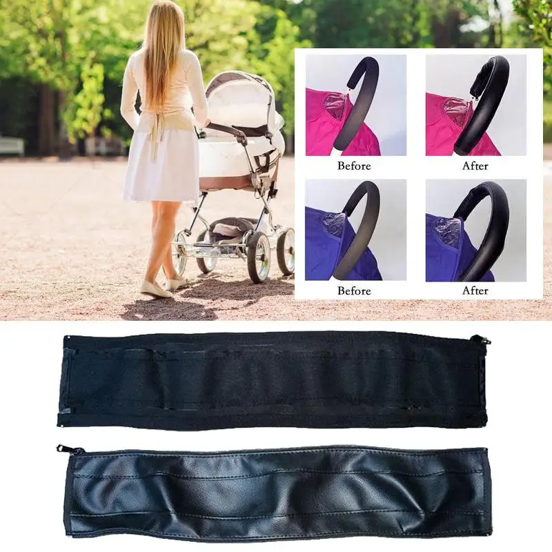 Baby Stroller Accessories Baby Trolley Cover Pram Pushchair Armrest Case Handle PU Leather