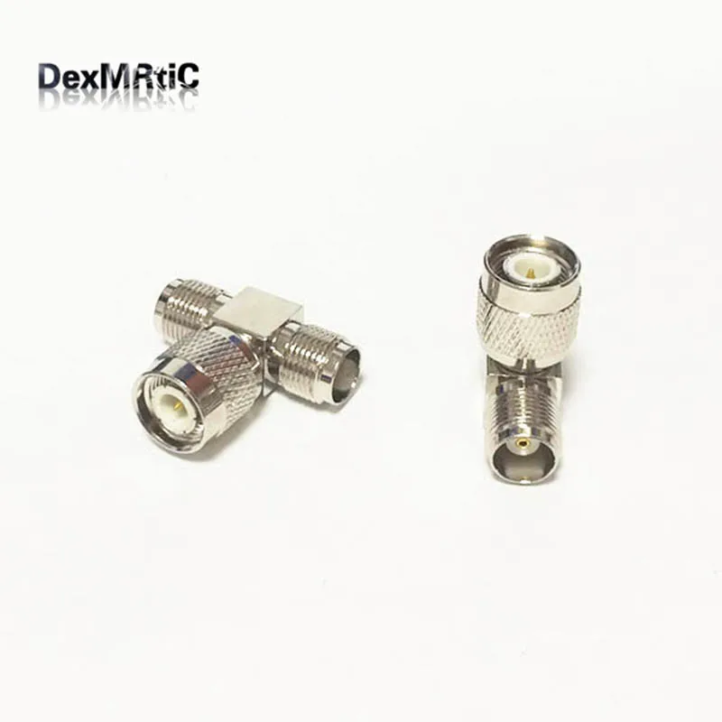 1pc TNC  Male Plug switch 2*TNC female jack  T Type splitter RF Coax Adapter convertor straight Nickelplated  NEW wholesale type c male to 3 5mm male aux audio cable headset speaker headphone jack adapter car aux for samsung xiaomi redmi huawei honor