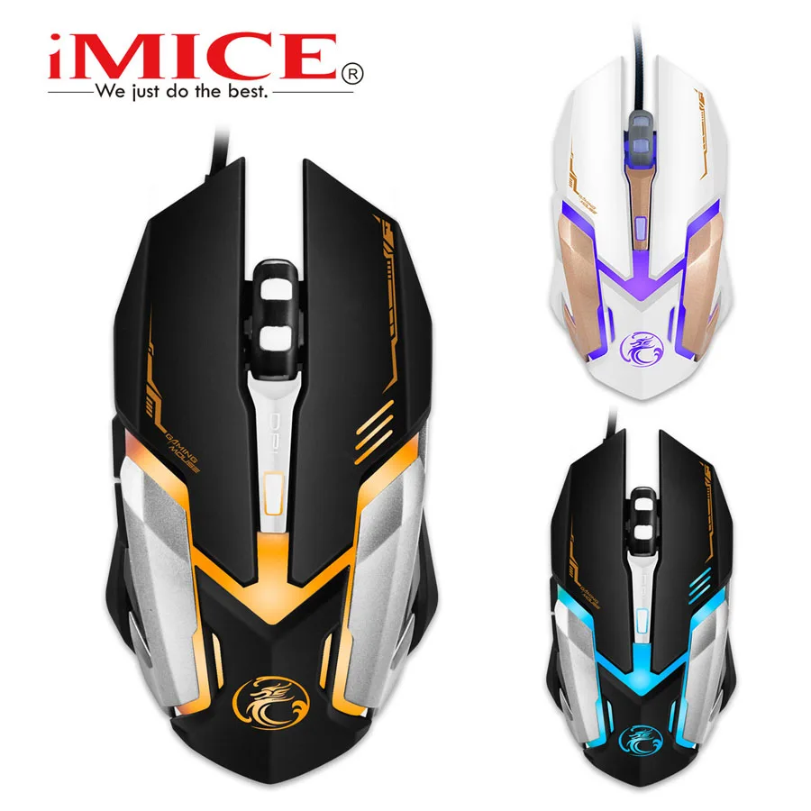 

Original iMice V6 Professional Wired Gaming Mouse 2400DPI USB Optical Wired Mouse Mice 6 Buttons Computer Gamer Mouse 20pcs/lot